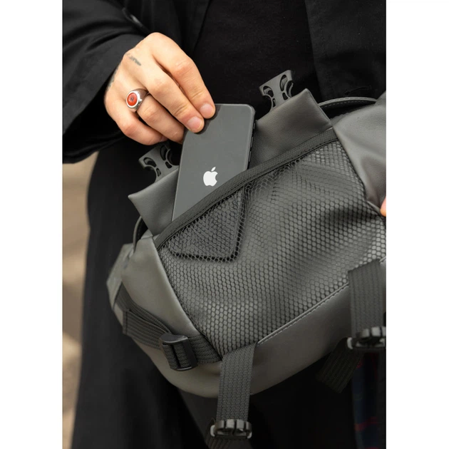 Велика чоловіча поясна сумка бананка Sambag DynamicDart графітова - изображение 7