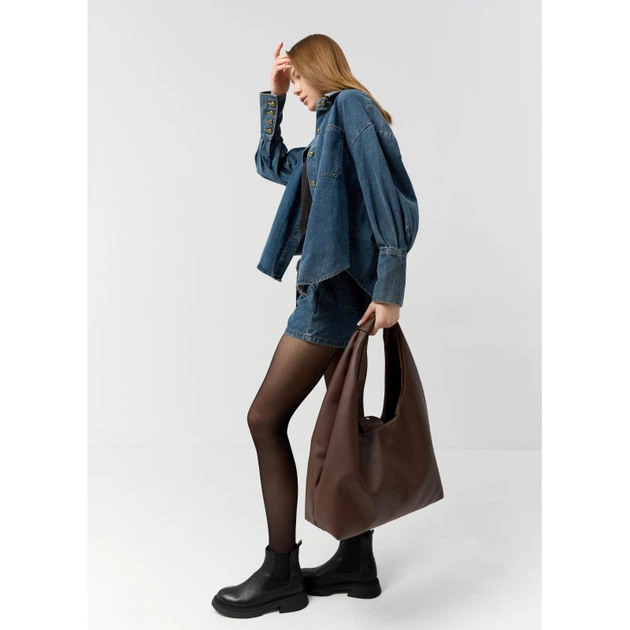 Жіноча сумка Sambag HOBO L шоколадна - Фото 7 Жіноча сумка Sambag HOBO L шоколадна - изображение 7