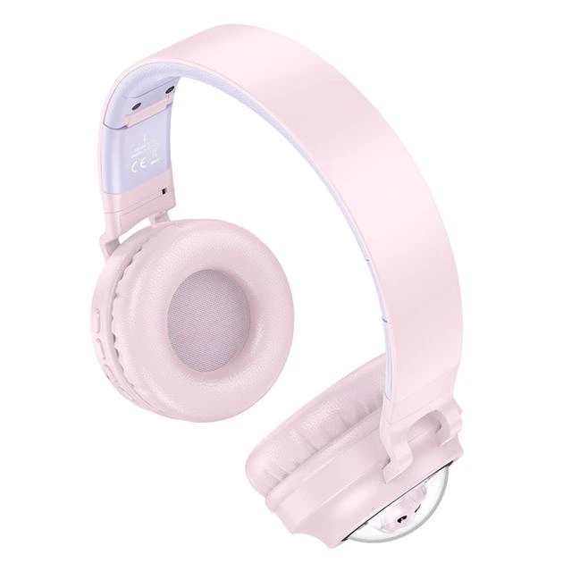 Бездротові навушники HOCO W50 Cute fun BT headphones, BT5.3, AUX, TF, 400mAh, 12h, pink - зображення 2