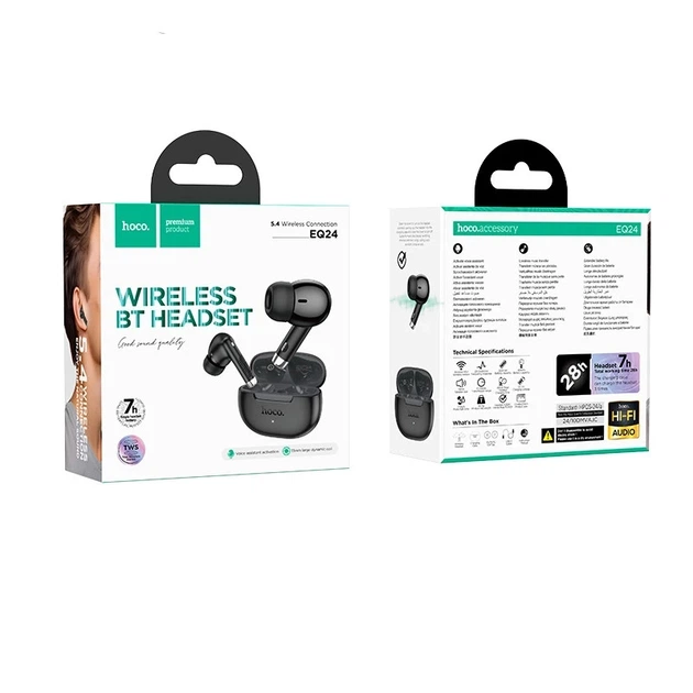 Беспроводные наушники HOCO EQ24 Estrella wireless BT headset, BT5.4, 40mAh, 320mAh, 7h, black - изображение 3