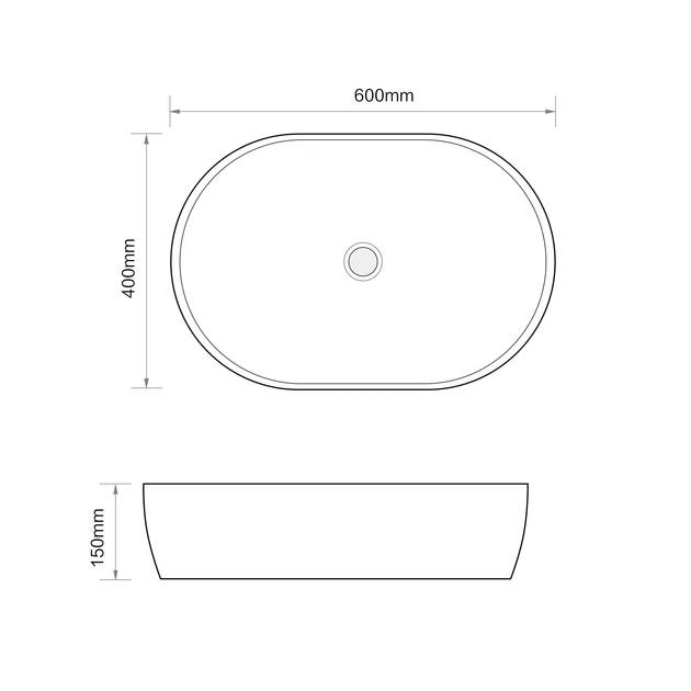 Раковина накладна MIXXUS PREMIUM ELLIPSE-0105 600х400х150mm (MP6563) - изображение 8