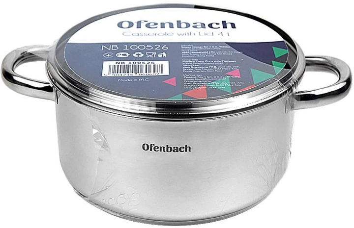 Каструля індукційна Ofenbach Casserole із нержавіючої сталі 4л зі скляною кришкою - Фото 7 Каструля індукційна Ofenbach Casserole із нержавіючої сталі 4л зі скляною кришкою - изображение 7