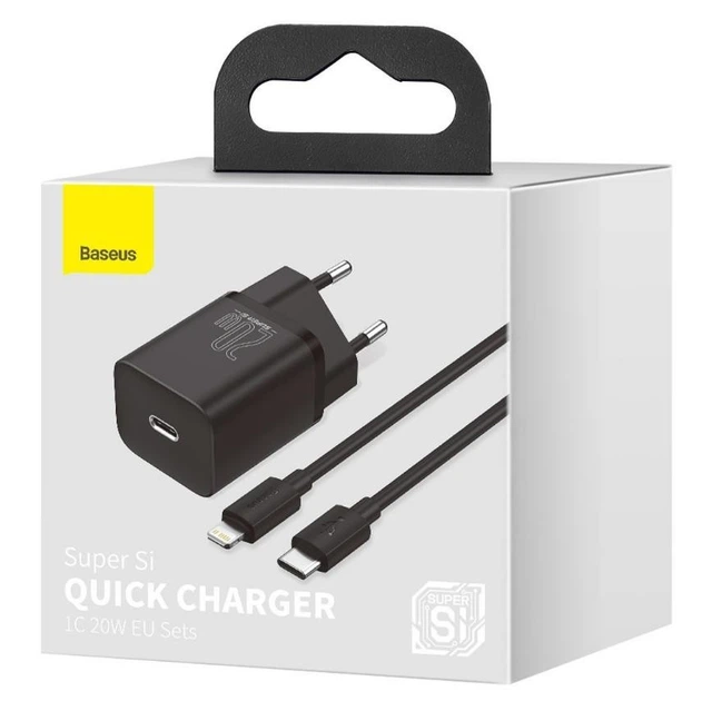 Блок живлення Baseus Super Quick Charger 20w комплект з кабелем type-c - lightning (TZCCSUP-B01) - Фото 5 Блок живлення Baseus Super Quick Charger 20w комплект з кабелем type-c - lightning (TZCCSUP-B01) - зображення 5