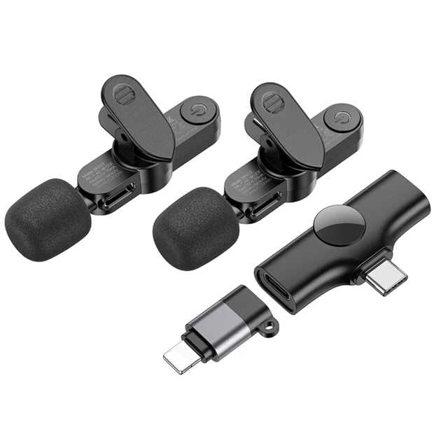 Комплект беспроводных петличных микрофонов BOROFONE BFK12 Trophy lavalier iP/Type-C 70 mAh Black (6941991106408) - Фото 3 Комплект беспроводных петличных микрофонов BOROFONE BFK12 Trophy lavalier iP/Type-C 70 mAh Black (6941991106408) - изображение 3
