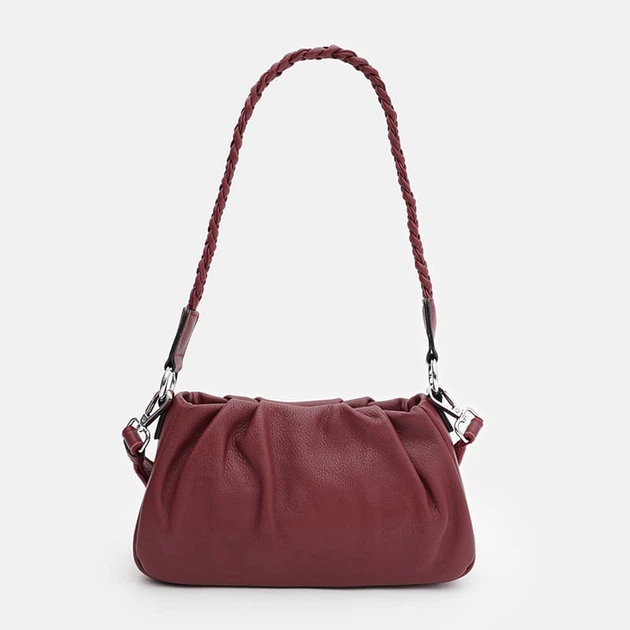 Жіноча шкіряна сумка Borsa Leather K15001w-bordo - Фото 3 Жіноча шкіряна сумка Borsa Leather K15001w-bordo - зображення 3