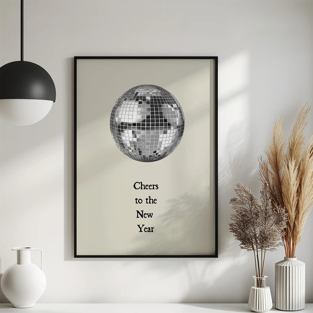 Постер Roomy "New Year Disco" Черная рамка с антибликовым стеклом A4 (29.7x21 cm) - изображение 2