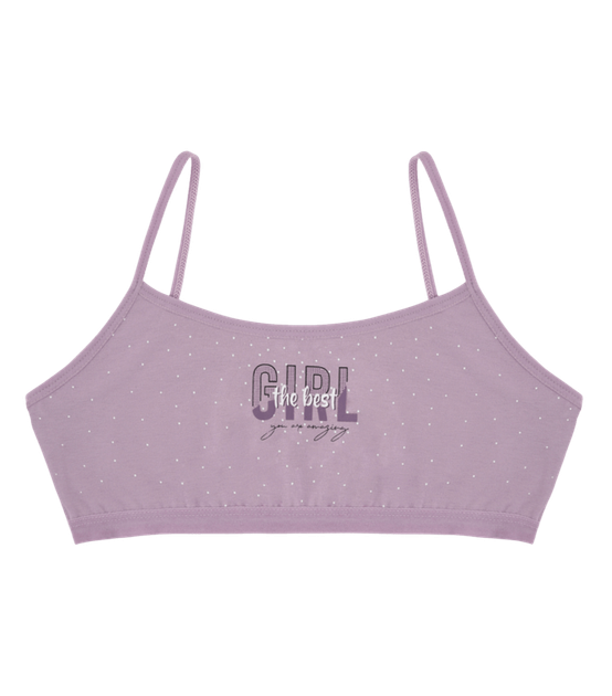Подростковый топ на тонких бретельках с принтом GIRL - Donella - 5971PB19 - 152-158 см - Темно-розовый - Фото 1 Подростковый топ на тонких бретельках с принтом GIRL - Donella - 5971PB19 - 152-158 см - Темно-розовый - изображение 1