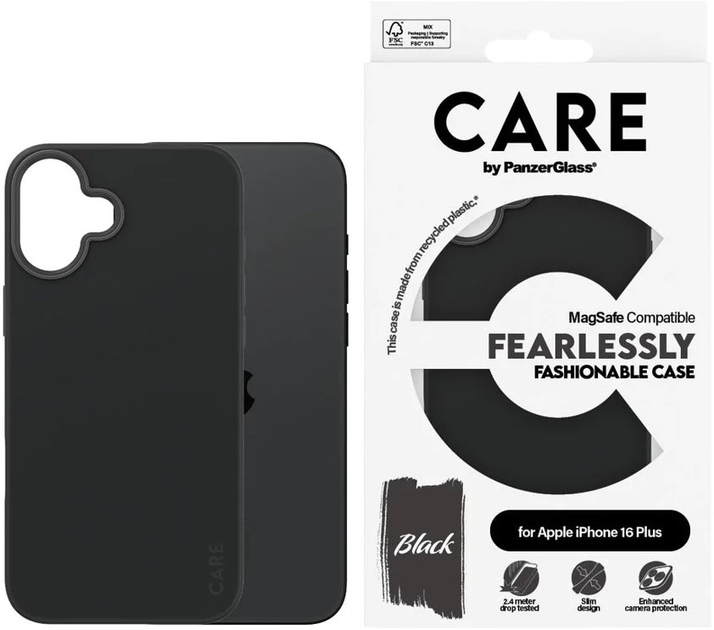 Панель CARE by PanzerGlass Fashionable Case with MagSafe для Apple iPhone 16 Plus Black (5715685004445) - зображення 3