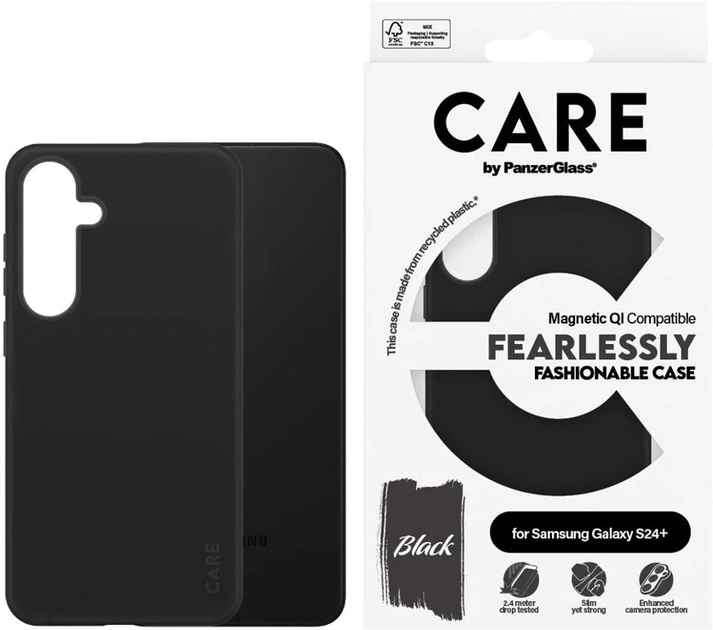 Etui CARE by PanzerGlass Fashionable Case with Magnetic Qi do Samsung Galaxy S24 Plus Black (5715685012365) - obraz 3
