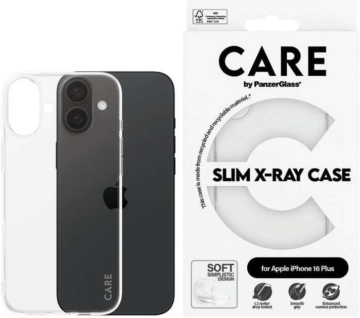 Etui CARE by PanzerGlass X-Ray Soft Basic do Apple iPhone 16 Plus Transparent (5715685005824) - obraz 3