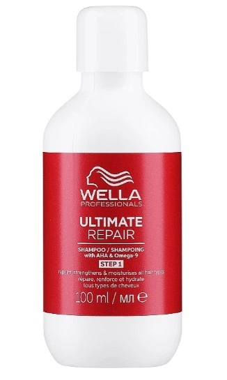 Шампунь для всех типов волос Wella Professionals Ultimate Repair Shampoo With AHA & Omega-9 100 мл - Фото 1 Шампунь для всех типов волос Wella Professionals Ultimate Repair Shampoo With AHA & Omega-9 100 мл - изображение 1