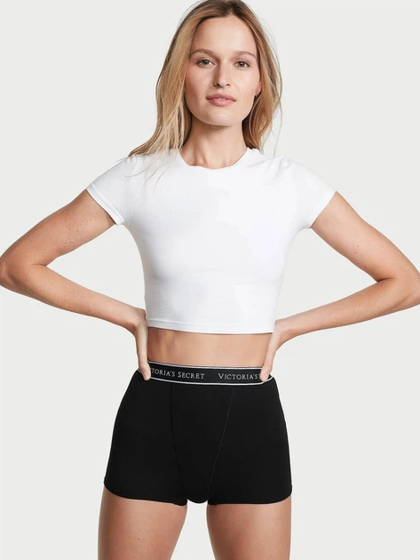 Трусики Victoria's Secret шорты черные S / Logo Cotton Boyshort - Фото 1 Трусики Victoria's Secret шорты черные S / Logo Cotton Boyshort - изображение 1