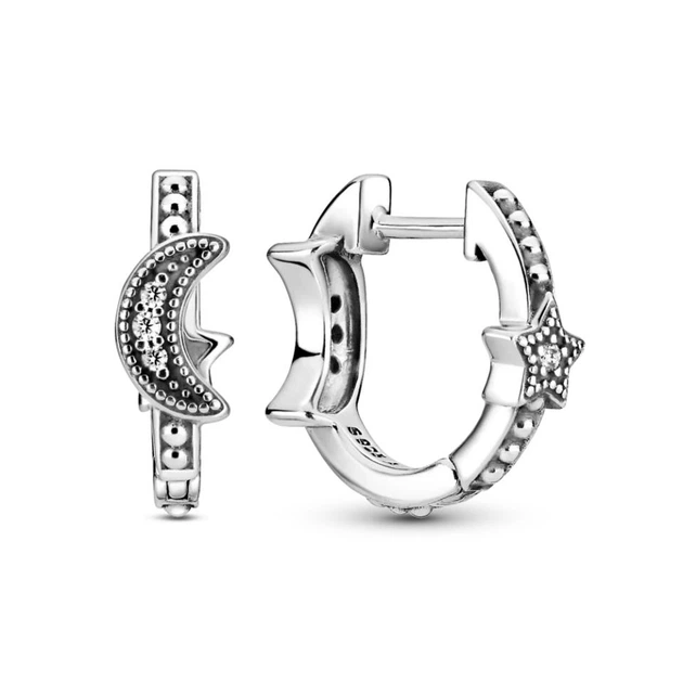 Сережки жіночі Pandora Молодий місяць і зорі - Фото 1 Сережки жіночі Pandora Молодий місяць і зорі - изображение 1