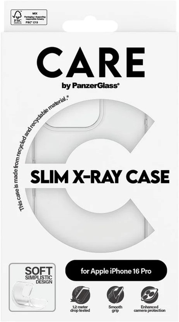 Etui CARE by PanzerGlass X-Ray Soft Basic do Apple iPhone 16 Pro Transparent (5715685005817) - obraz 4
