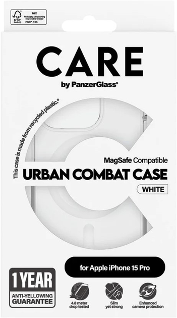 Etui CARE by PanzerGlass Flagship Case Urban Combat with MagSafe do Apple iPhone 15 Pro Transparent (5715685005534) - obraz 4