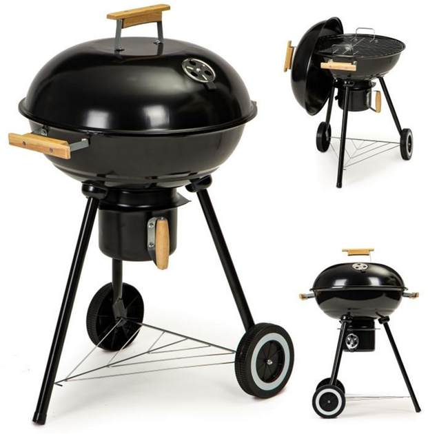 Grill węglowy ModernHome by Multistore z pokrywą na kółkach (5903089064152) - obraz 6