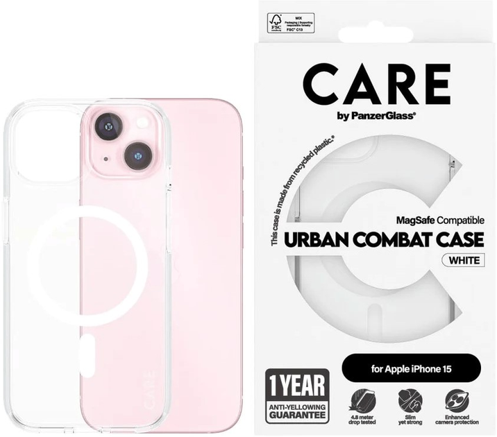 Панель CARE by PanzerGlass Flagship Case Urban Combat with MagSafe для Apple iPhone 15 Transparent (5715685005527) - зображення 3