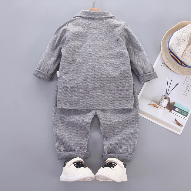 Дитячий костюм для хлопчика Spring Doll 80 см сірий - Фото 2 Дитячий костюм для хлопчика Spring Doll 80 см сірий - зображення 2