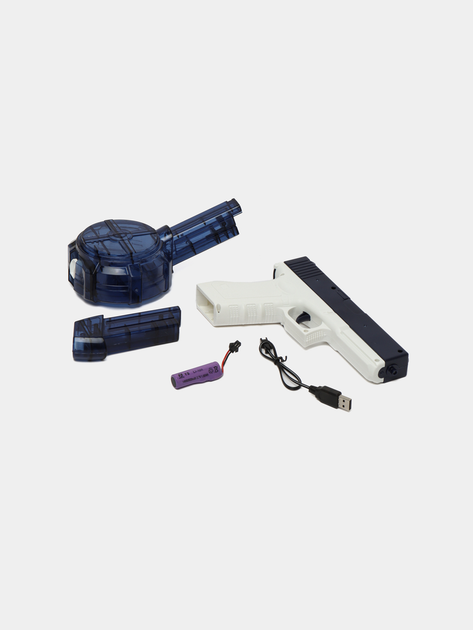 Водный Пистолет Электрический Глок Детский Аккумуляторный + Две Обоймы Glock 18 Синий - изображение 2