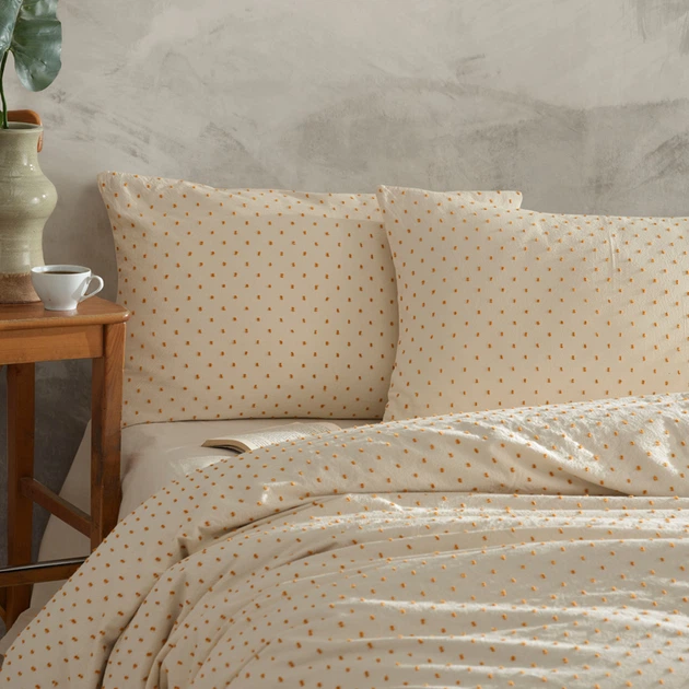 Постельное белье вареный хлопок Macas Home Freya Orange на пуговицах евро - Фото 3 Постельное белье вареный хлопок Macas Home Freya Orange на пуговицах евро - изображение 3