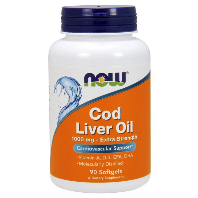 Рыбий жир печени трески Now Foods Cod Liver Oil 90 капсул - Фото 1 Рыбий жир печени трески Now Foods Cod Liver Oil 90 капсул - изображение 1