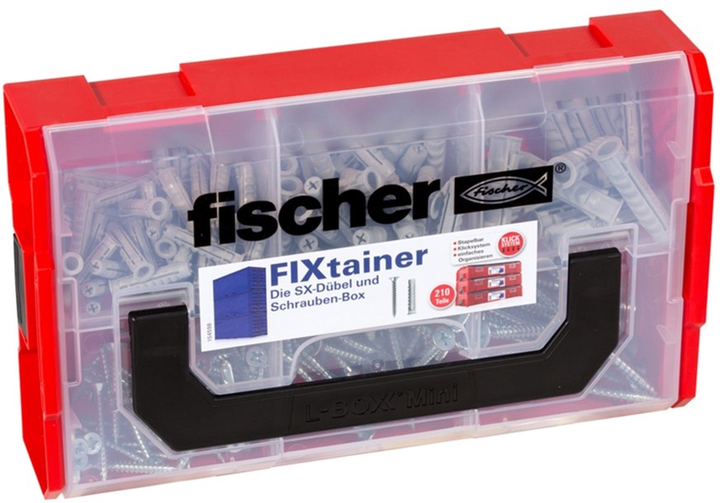 Набір шурупів і дюбелів Fischer FixTainer SX 210 шт. (532891) - зображення 1