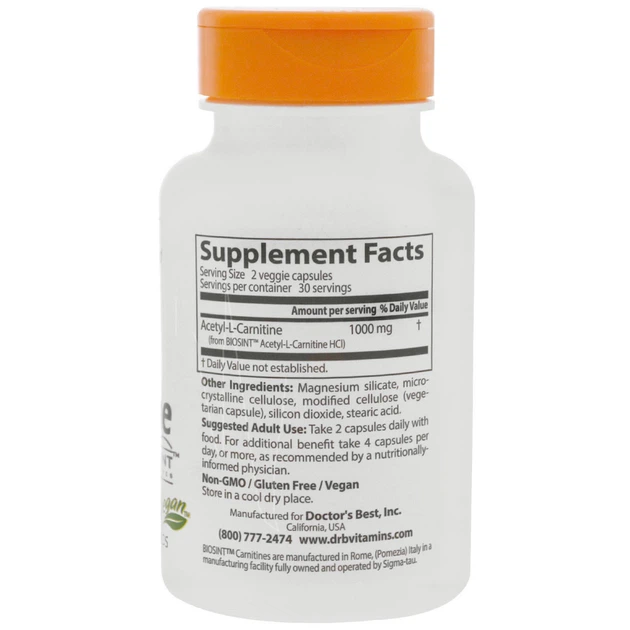 biosint acetyl-l-carnitine Ацетил l-карнітин 500мг Biosint Doctor's s Best 60 гельових капсул – фото,  відгуки, характеристики в інтернет-магазині ROZETKA від продавця: Healthy  Market