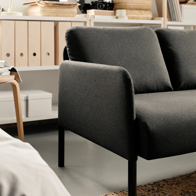 Диван 2-х местный GLOSTAD IKEA 504.890.12 черный - изображение 2