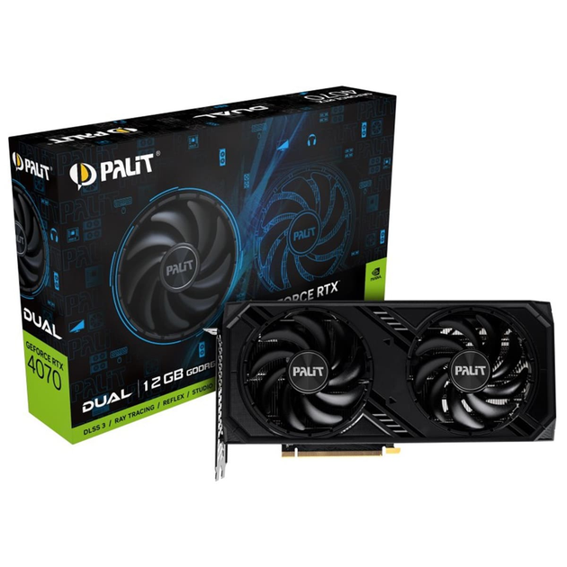 Видеокарта Palit RTX 4070 12GB GDDR6 Dual (NE64070019K9-1048D) - изображение 1