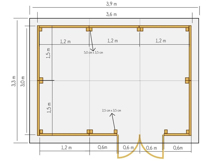 Хозблок из дерева 3х3.6м., h=2.5м. (10,8 кв.м.) - Фото 7 Хозблок из дерева 3х3.6м., h=2.5м. (10,8 кв.м.) - изображение 7