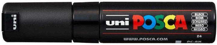 Маркер Uni Posca PC-8K 8 мм Черный (PC-8K BLACK) - изображение 2