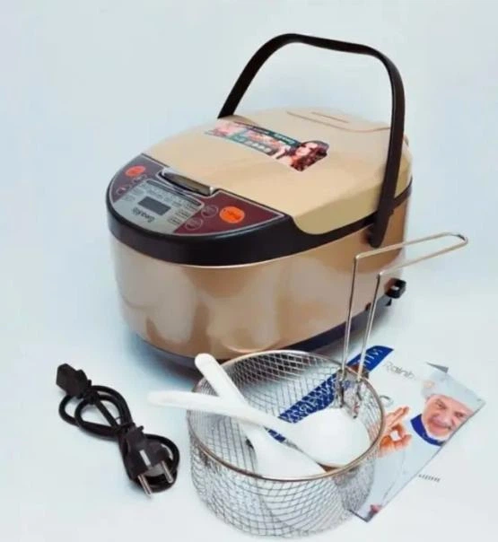 Мультиварка Rainberg Rb-6207 с фритюрницей, 12 программ, чаша 6л 1500 Вт, книга рецептов, электронная, с тефлоновым покрытием - изображение 5
