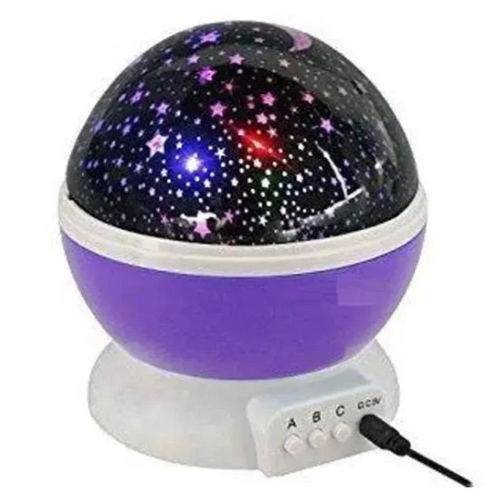 Нічник-проектор зіркове небо Star Master Dream QDP01 фіолетовий, зірки, що обертаються, світлодіодний, робота від мережі, на батарейках - зображення 3