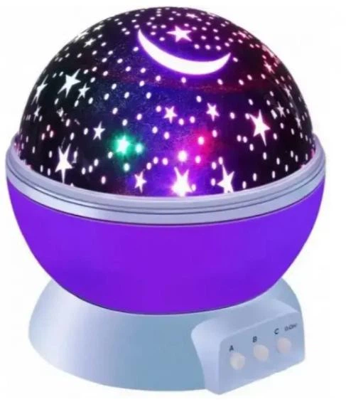 Нічник-проектор зіркове небо Star Master Dream QDP01 фіолетовий, зірки, що обертаються, світлодіодний, робота від мережі, на батарейках - зображення 4