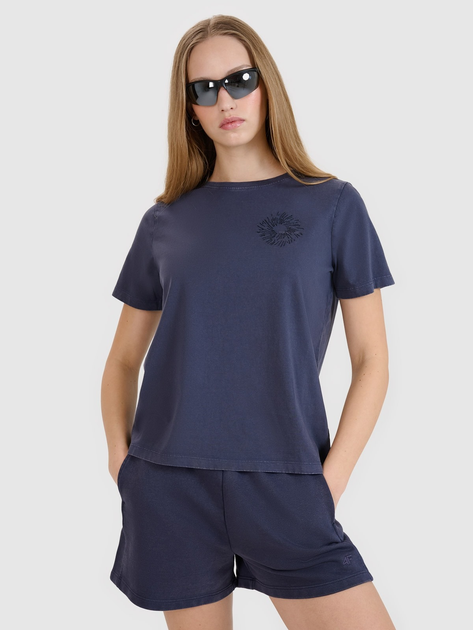Футболка бавовняна жіноча 4F 4FWSS25TTSHF1988-22S XL Синя (5905700407294) - зображення 1