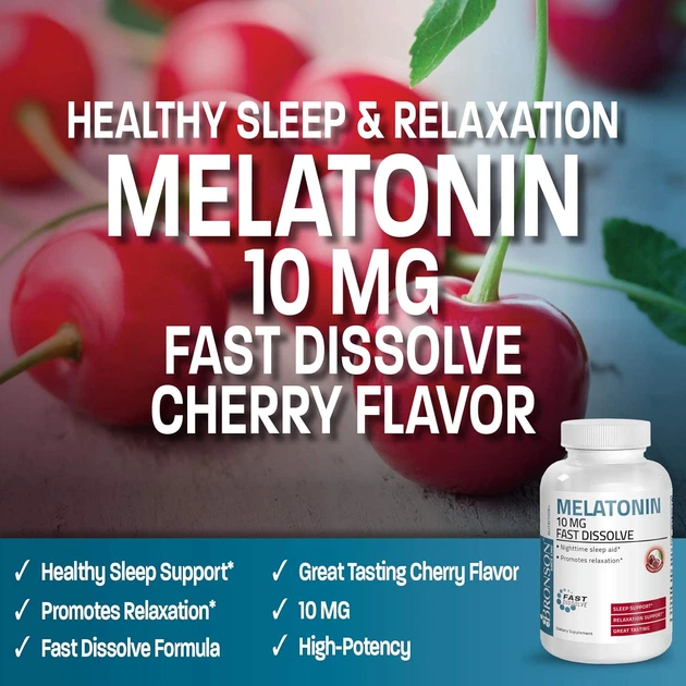 Добавка преміум-класу для нормального сну режиму Bronson Melatonin 10mg 360 таблеток - Фото 5 Добавка преміум-класу для нормального сну режиму Bronson Melatonin 10mg 360 таблеток - зображення 5