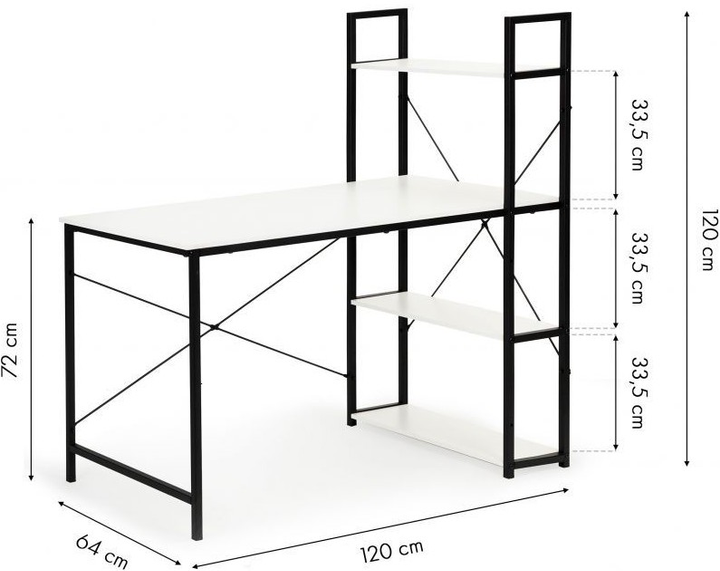 Biurko komputerowe ModernHome by Multistore regał z półkami (PJJCT0002-301) - obraz 3