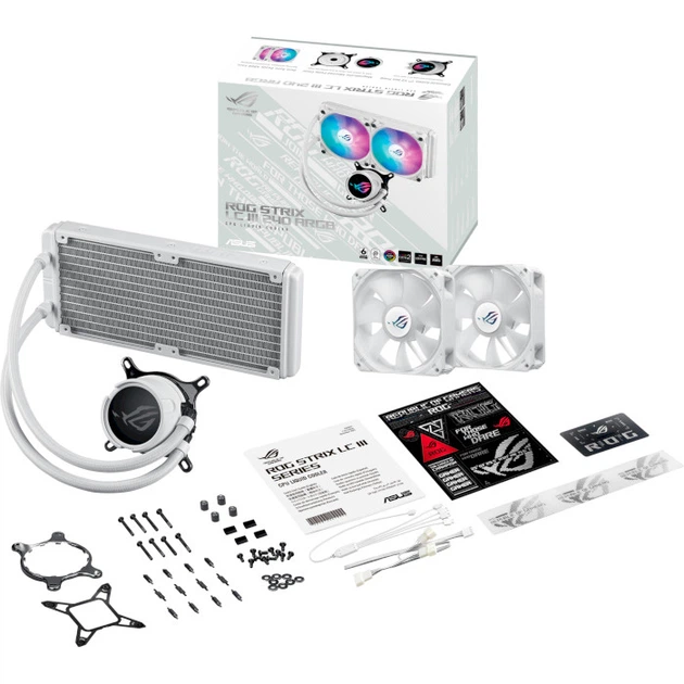 Система водяного охолодження ASUS ROG Strix LC III 240 4-pin 2-fans 240mm ARGB White (90RC00S2-M0UAY0) - зображення 7
