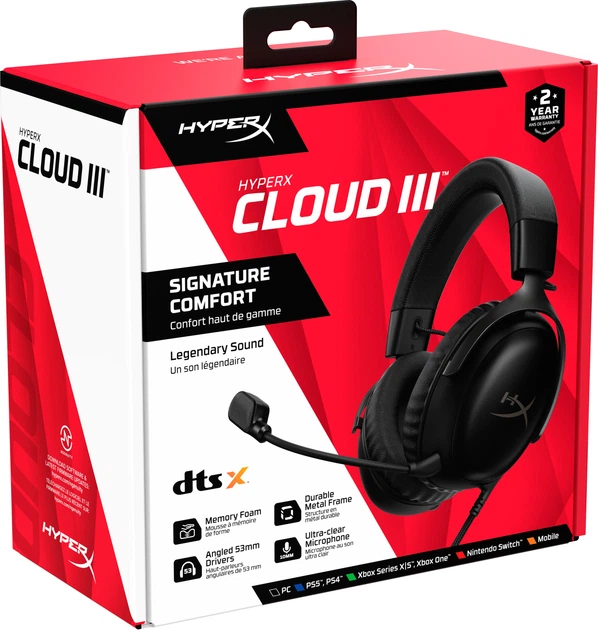 Наушники HyperX Cloud III Black (727A8AA) - изображение 8