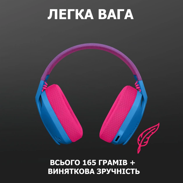 Наушники Logitech G435 LIGHTSPEED Wireless Gaming Headset - Blue (981-001062) - изображение 5