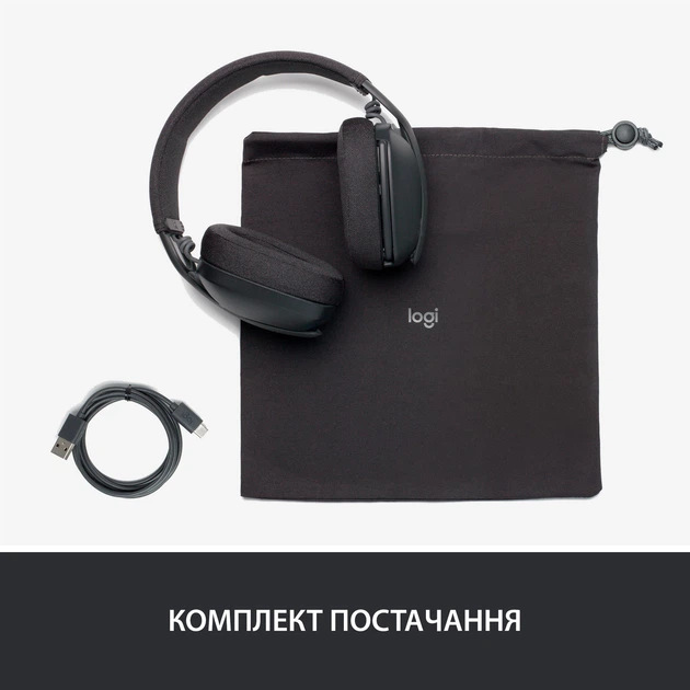 Наушники Logitech Zone Vibe 100 Wireless Graphite (981-001213) - Фото 2 Наушники Logitech Zone Vibe 100 Wireless Graphite (981-001213) - изображение 2