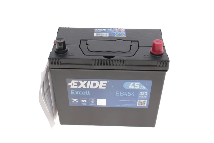 акумуляторна батарея 45Ah/330A 237x127x227/+R/B00 Excell Азія EB454 EXIDE - Фото 1 акумуляторна батарея 45Ah/330A 237x127x227/+R/B00 Excell Азія EB454 EXIDE - зображення 1