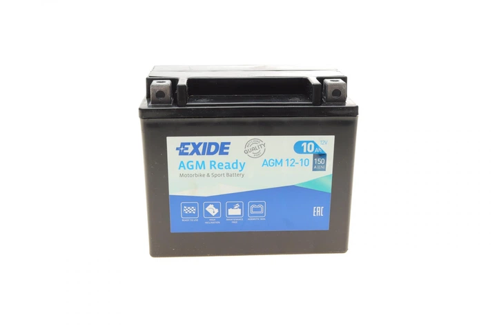 Акумуляторная батарея 10Ah/150A 150x87x130/+L/B0 AGM мото AGM12-10 EXIDE - изображение 4