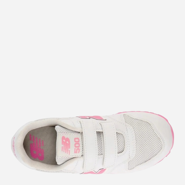 Sneakersy dziecięce dla dziewczynki na rzepy New Balance 500 PV500QP1 30 (12US) Białe (196432580187) - obraz 4