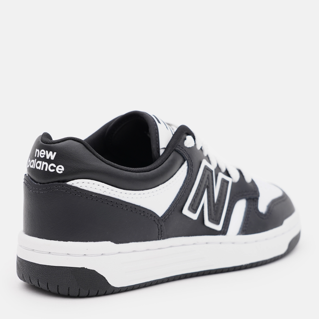 Sneakersy młodzieżowe chłopięce New Balance 480 GSB480BW 36 (4US) Czarny/Biały (197375092119) - obraz 4