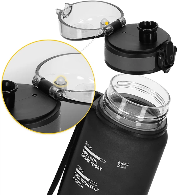 Бутылка для воды спортивная 4FIZJO 650 мл Black (P-5905973403733) - изображение 8