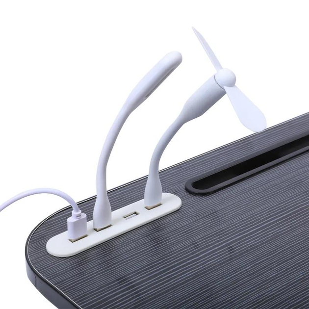 Підставка для ноутбука з 4 USB портами ліхтариком і вентилятором подставка столик универсальный с раскладными ножками 60х40х28 см Laptop Table UKC - Фото 4 Підставка для ноутбука з 4 USB портами ліхтариком і вентилятором подставка столик универсальный с раскладными ножками 60х40х28 см Laptop Table UKC - изображение 4
