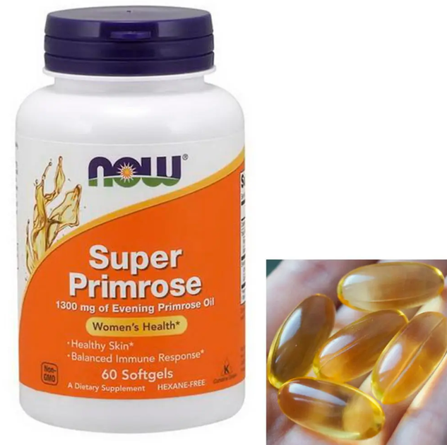 Масло примулы вечерней NOW Super Primrose 1300 mg of Evening Primrose Oil 60 капс - изображение 3
