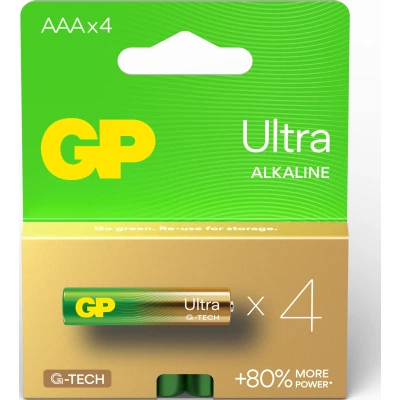 Батарейка Gp AAA LR03 Ultra Alkaline * 4 (24AU21-SB4 / 4891199218255) - Фото 2 Батарейка Gp AAA LR03 Ultra Alkaline * 4 (24AU21-SB4 / 4891199218255) - зображення 2