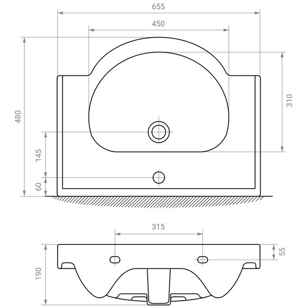 Тумба напольная с умывальником RJ LOTUS 62 см RJFU007-0165WHSET - изображение 4